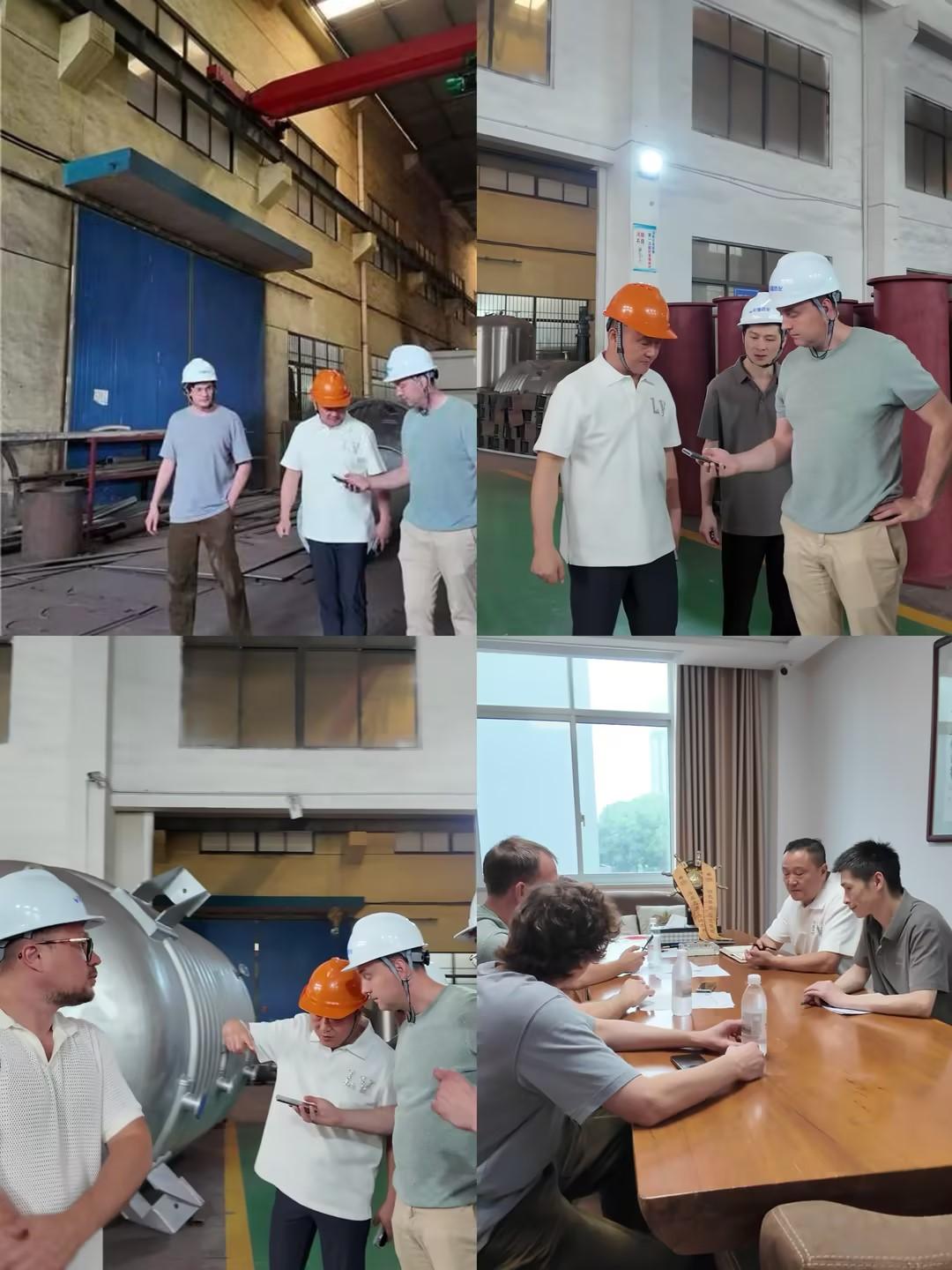 Wuxi Hongtu Welcomes Key Client from Russia for Stainless Steel Reactor Project Inspection
